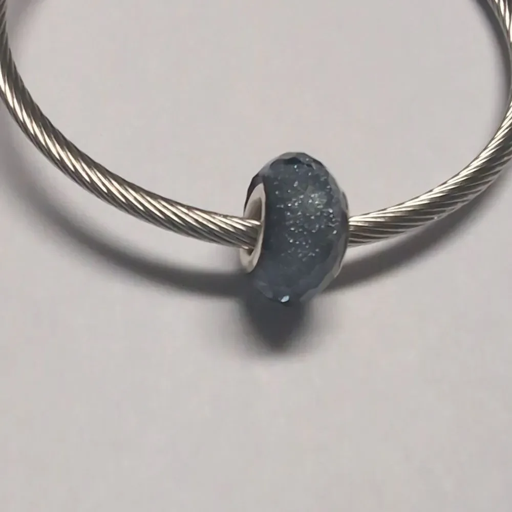Gray Glittery Charm‎ for Pandora Style Bracelet